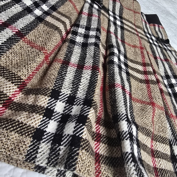 Vintage Plaid Pleated Nova Check Wool Blend Skirt - Picture 4 of 12